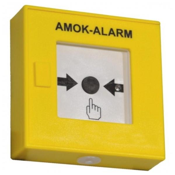 ASL-Ademco Hausalarm-Handmelder gelb für Innenbereich &quot;AMOK-ALARM&quot;