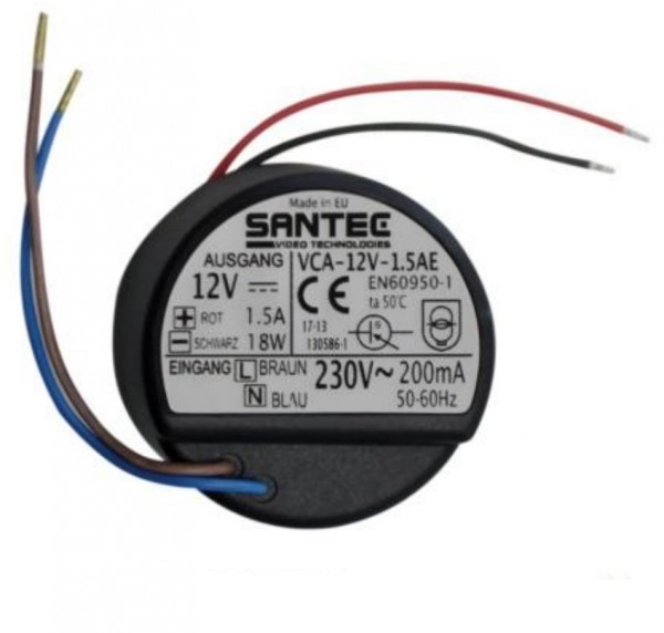 SANTEC VCA-12V-1.5AE.2, Einbaunetzteil, 12VDC, 1,5A