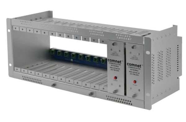 COMNET C2/INT, 19” Baugruppenträger, 4HE, 12 Slots, 230VAC, EU Stecker, Netzteil redundant